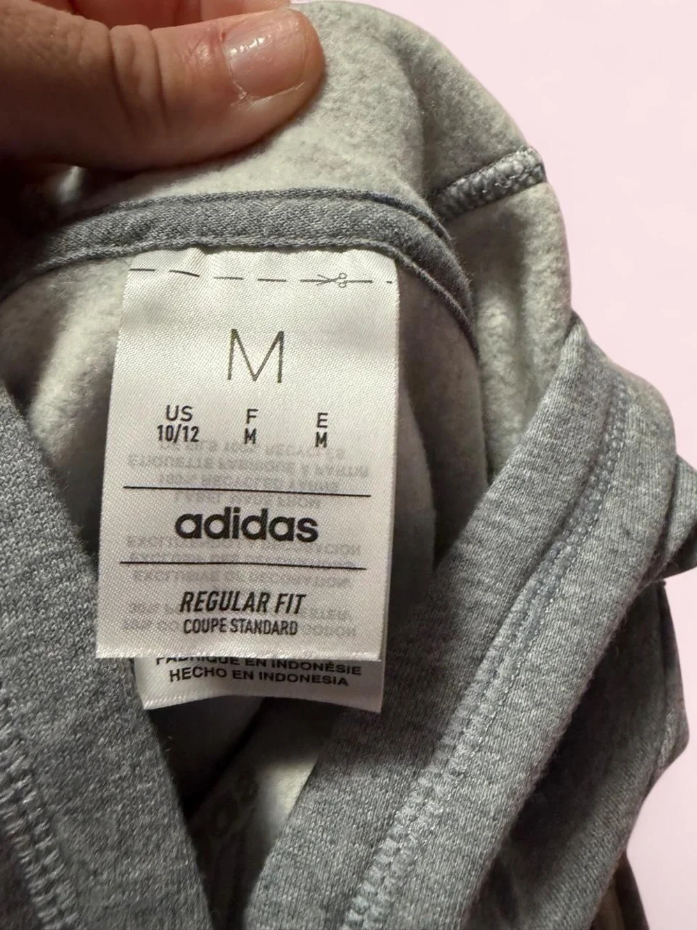 adidas Gray Hoodie with Camo Accent Stripes